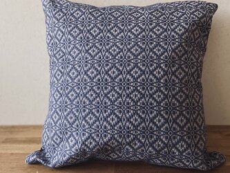 [再販]cushion cover[手織りクッションカバー]　ブルーの画像