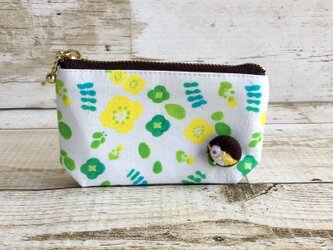 SALE! 小さな小鳥の花柄ポーチ(きいろ)の画像