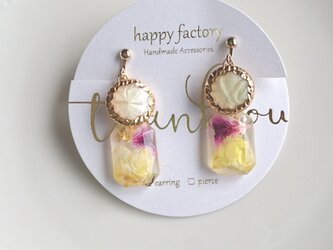 トロピカルヴィンテージボタンイヤリングの画像
