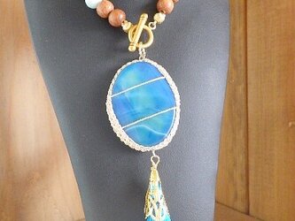 Big Ocean Agate Mala Necklaceの画像