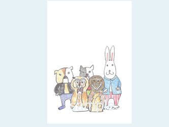 [A￥480] ポストカード 3枚set：015番　「しゅうごう〜」の画像