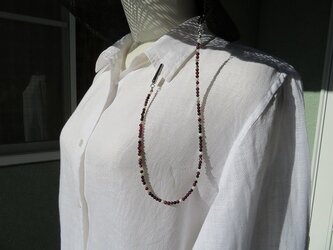 チェコガラスパールとガーネットの帽子クリップ (送料無料)の画像