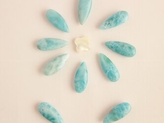 ラリマー&マザーオブパール　Silver925　ピアス