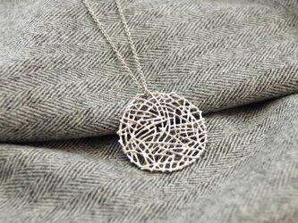 Mesh plate necklace(silver)Lの画像