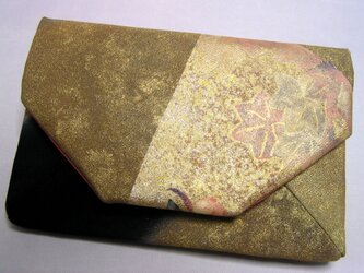正絹　数寄屋袋　留袖　扇面に楓　クラッチバッグ 懐紙入れ　の画像