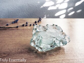 【１点限定制作】●ガラスのインテリアオブジェ -「まるいガラス」#101 ● 約8cm角の画像