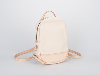 キャンペーン中！　帆布+本革手作りのクラシックリュックサック【小さい】の画像