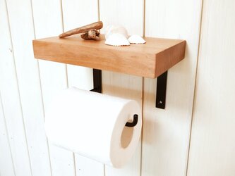 クルミ 無垢材 トイレットペーパーホルダー（シングル）♯191の画像