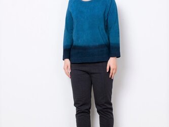 藍染　長袖カットソー　グラデーション　size１の画像