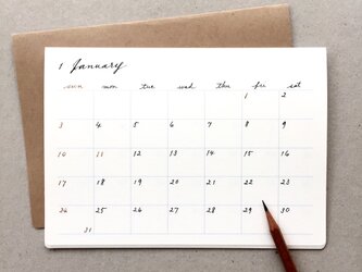 手書きのカレンダー＊卓上・壁掛け 何月からでも 月曜日始まりもOKの画像