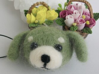 たれ耳わんこ「クンクー」 ストラップ グリーンの画像