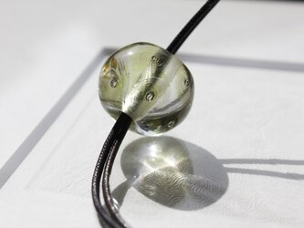 蜻蛉玉の2連ネックレス　ー風雅ー　鶯色〈2018-54〉の画像