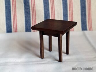 ドール用テーブル小（色：エボニー）　1/12ミニチュア家具の画像