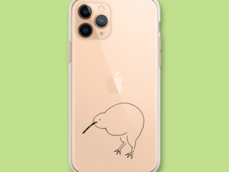 ＊キウイさん＊ 透明 スマホケース キーウィー キウィ Kiwi トリ 鳥 鳩 ハト インコ iPhone 8 XSの画像