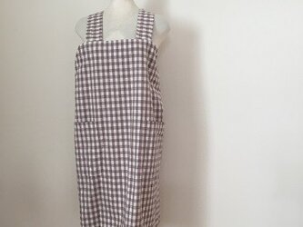 麻デニムのバッククロスエプロンM~Lの画像
