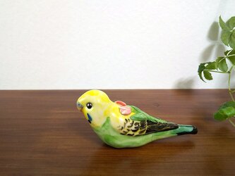花小鳥/大 セキセイインコ（陶器）の画像