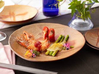 備前焼桃皿（Ｌ）耐熱食器（電子レンジ・オーブン対応）の画像