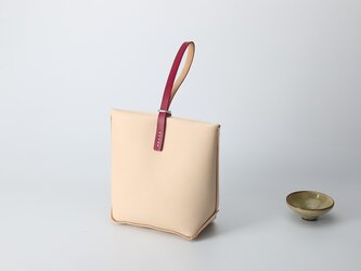 【切線派】本革バッグ手作りの　ミニレザートートバッグ リストレット レザールバッグ総手縫い　手持ちの画像