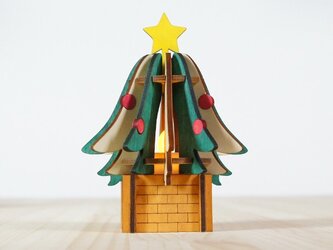 「クリスマスツリー」木製ミニランプの画像
