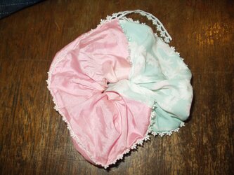古布シュシュ　綿菓子の画像