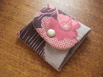 桜アップリケの小銭入れの画像