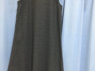 【t様オーダー品】ノースリーブワンピース★グレンチェックネイビー系の画像