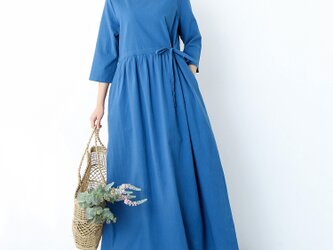 (再販×14）16色展開 コットンリネン　ギャザー　ロングワンピース ♪オーダーサイズ可の画像