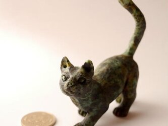 ターコイズ/ネコ オブジェ337の画像