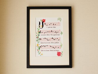ドレミの発祥のネウマ譜の音楽ポスター♪ おしゃれの画像