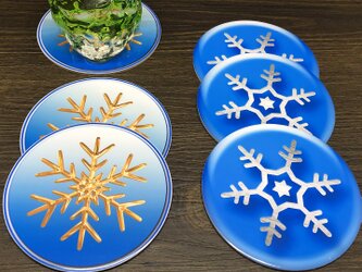 雪の結晶デザインのコースター♪の画像