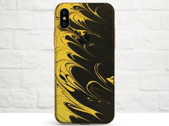 Ebru Art, Mustard Yellow & Black クリアソフト ケースの画像