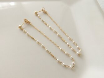 淡水パールループピアス(14kgf)の画像