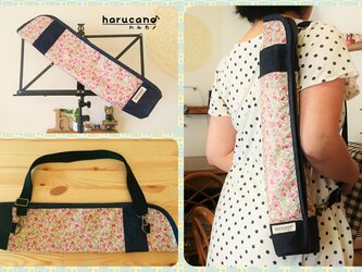 譜面台専用のバック／小花柄／ピンク色の画像