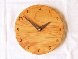 「みあさまご注文の品」木製 掛け時計 丸 ケヤキ材の画像