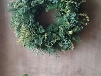 再販 : フレッシュグリーンのクリスマスリースの画像