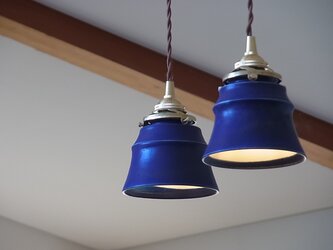 陶制ペンダントランプシェード　パウダーBlue（灯具無し）の画像