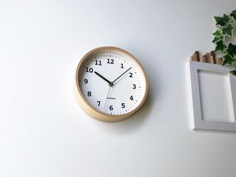 KATOMOKU plywood wall clock 13 ナチュラル 電波時計 連続秒針 km-84NRCの画像