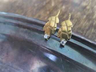 アンティーク タイニーリーフピアス クリア pierced earrings leaf <PE-LF1>の画像