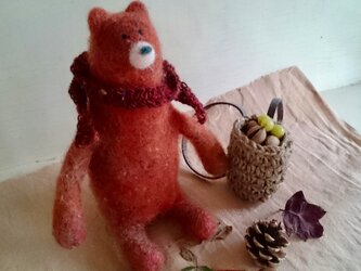 羊毛フェルトのクマさん〜冬支度〜の画像