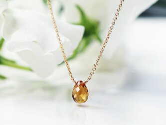 シトリンのブリオレットドロップネックレス　～Amata