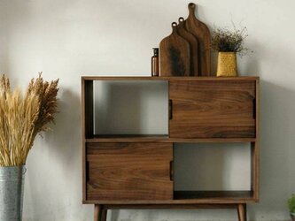 受注生産 北欧家具 オープンシェルフ 収納棚 パイン無垢集成材 職人技 サイズオーダー可 シンプルデザイン 家具 天然木の画像