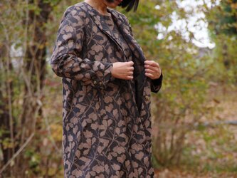 JACQUARD COAT　ジャガードコート　どんぐりの森　ブラウンの画像