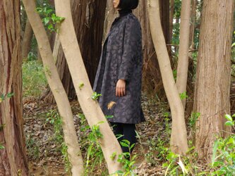 JACQUARD COAT　ジャガードコート　どんぐりの森　グレーの画像