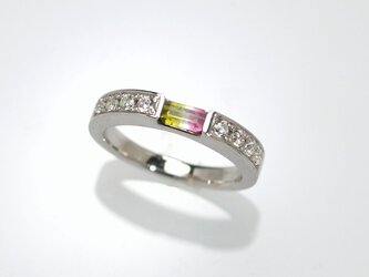 Pt900 バイカラートルマリンリング