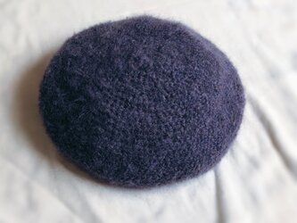 【アンニュイなグレー】モヘアのドーナツみたいなベレー帽の画像