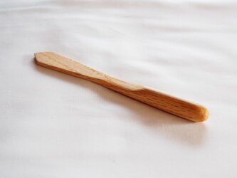 木のバターナイフー　　Wood Butter knife　　レッドオーク　刃先三角タイプ　の画像