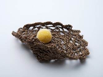 和紙編み白檀塗り小皿（扇）の画像