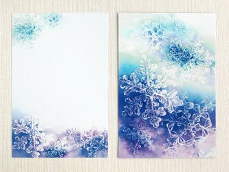 ☆雪の結晶 ポストカード３枚セット☆の画像