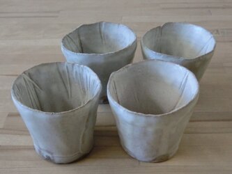 粉引き巻きまきフリーカップ　マットの画像