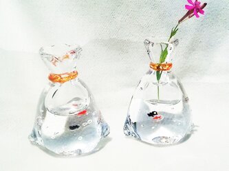 金魚の一輪挿し 赤　の画像